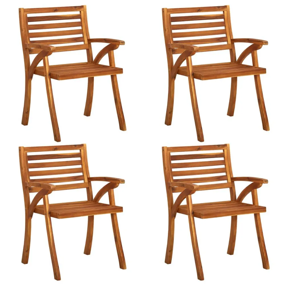 Chaises de jardin lot de 4 Bois d'acacia solide