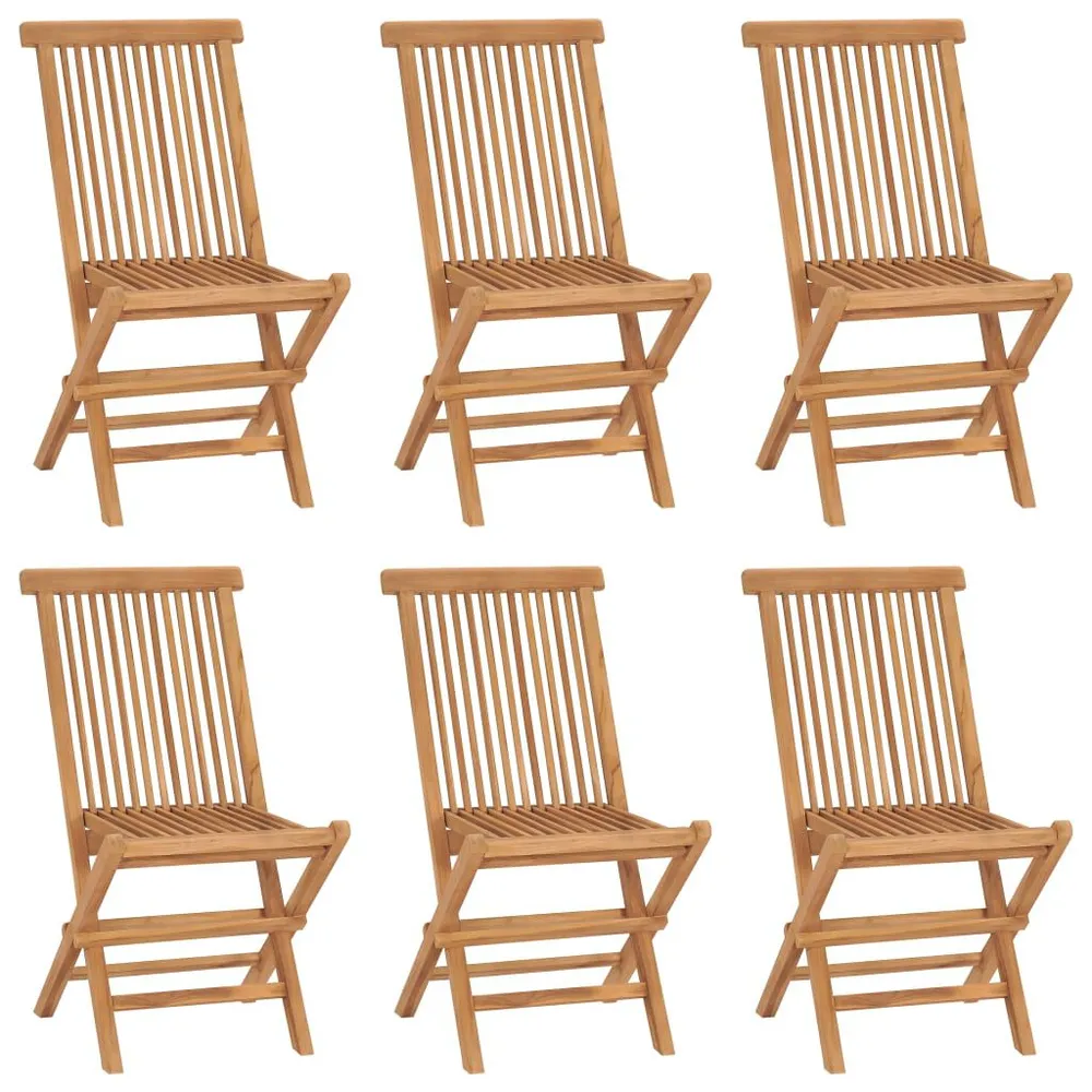 Chaises pliables de jardin lot de 6 Bois de teck solide