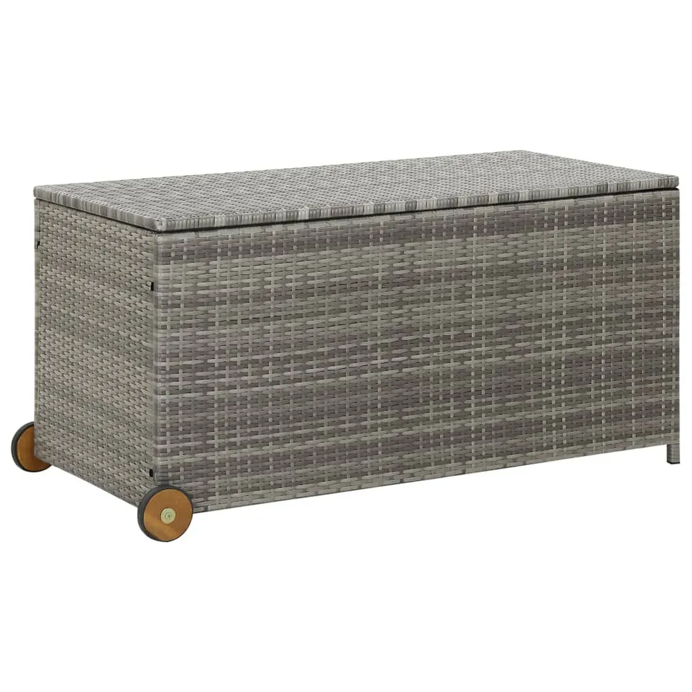 Boîte de rangement de jardin gris évident 120x65x61 cm rotin