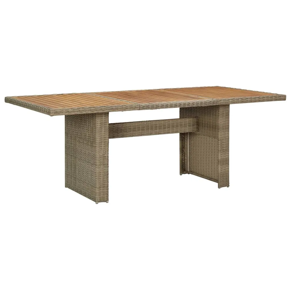 Table à manger de jardin Marron 200x100x74 cm Résine tressée