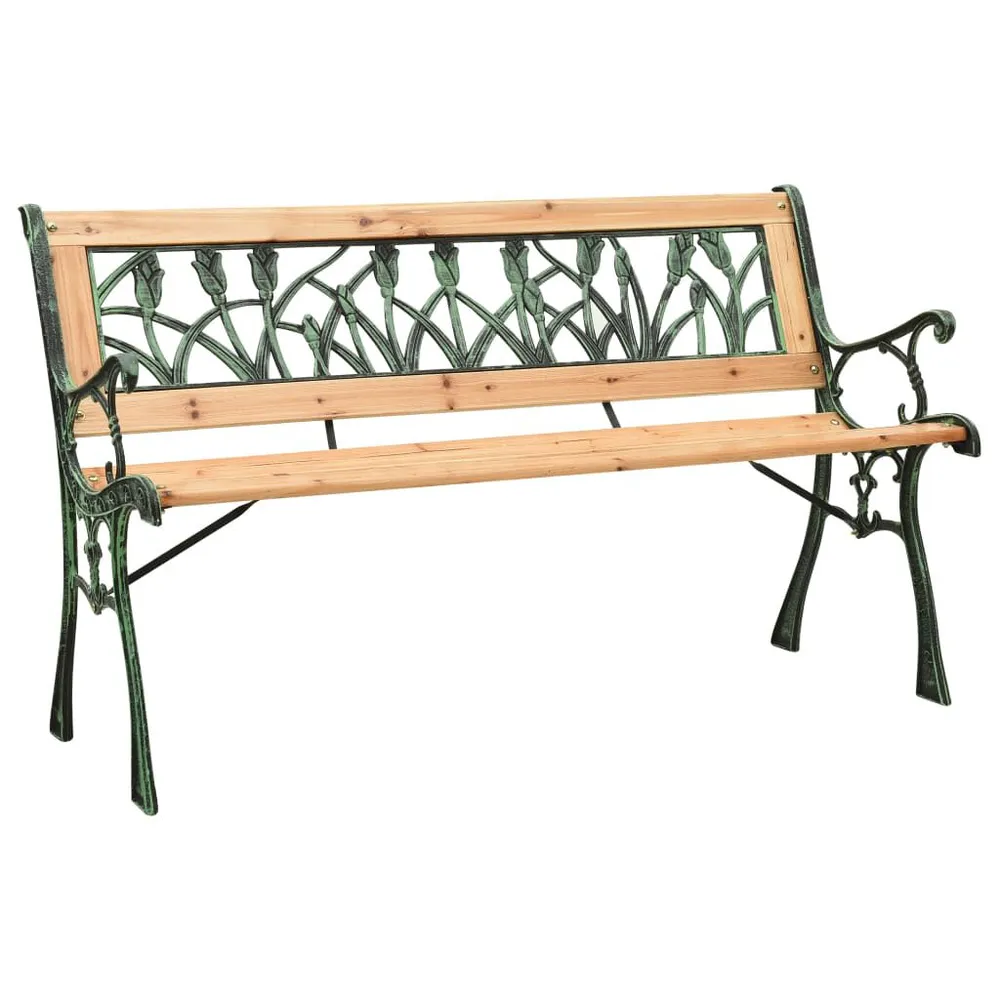 Banc de jardin 122 cm fonte et bois de sapin massif