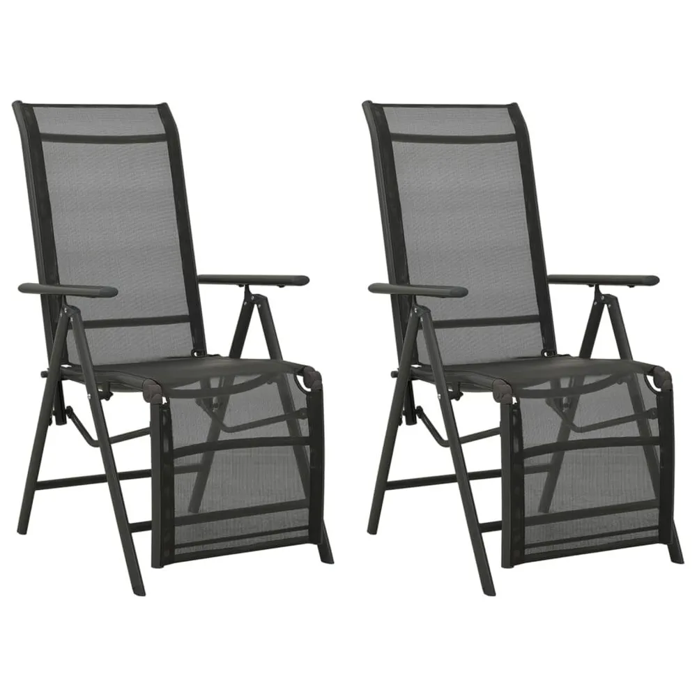 Chaises inclinables de jardin lot de 2 Textilène et aluminium