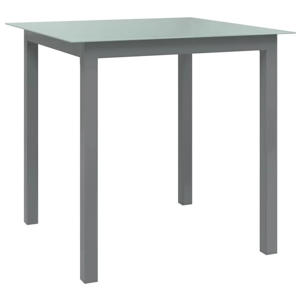 Table de jardin Gris évident 80x80x74 cm Aluminium et verre