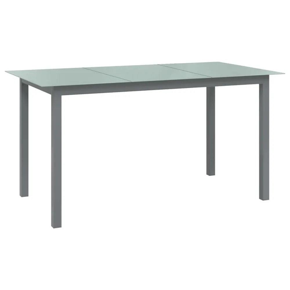 Table de jardin Gris évident 150x90x74 cm Aluminium et verre