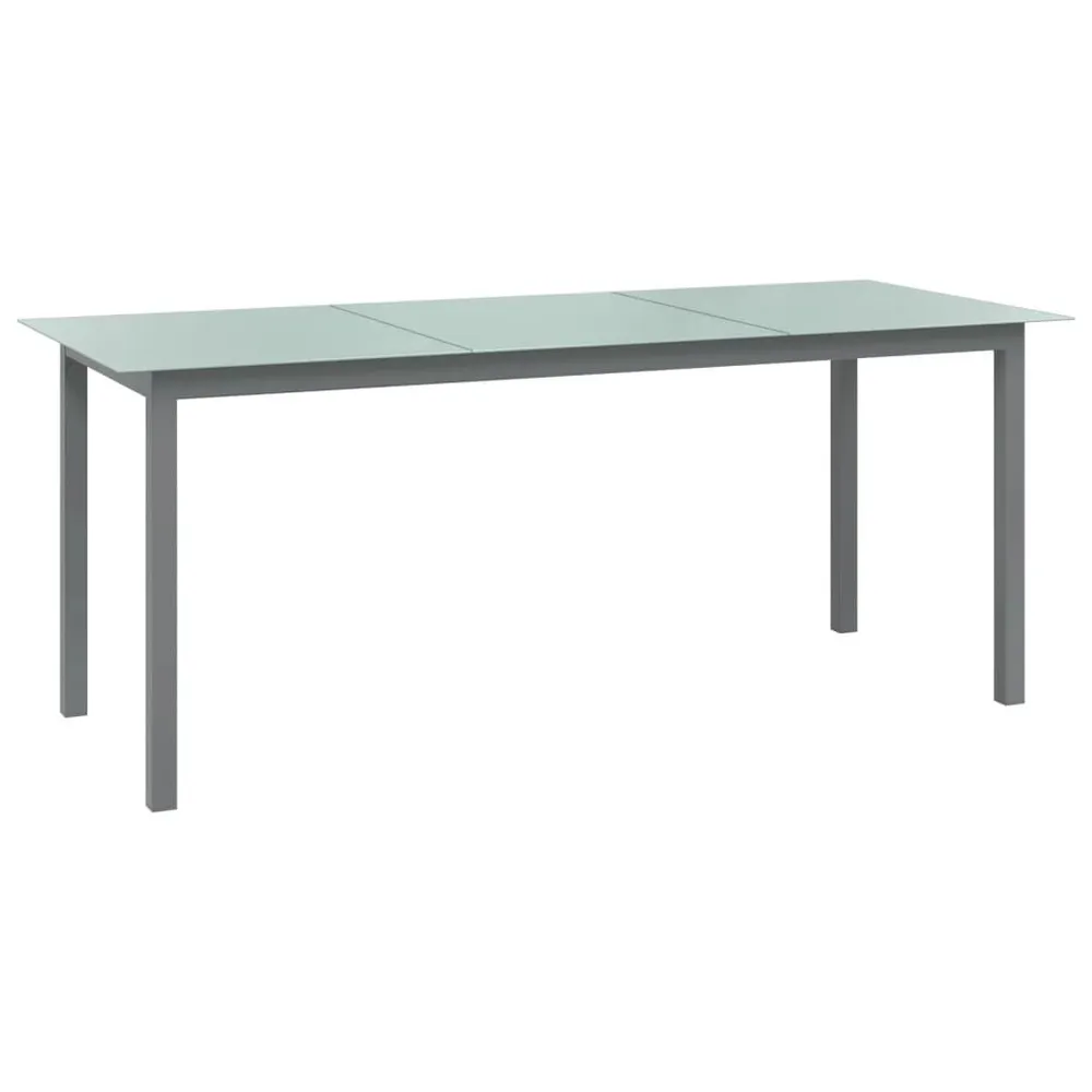 Table de jardin Gris évident 190x90x74 cm Aluminium et verre