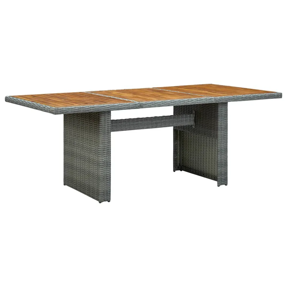 Table de jardin Gris évident Résine tressée et bois d'acacia