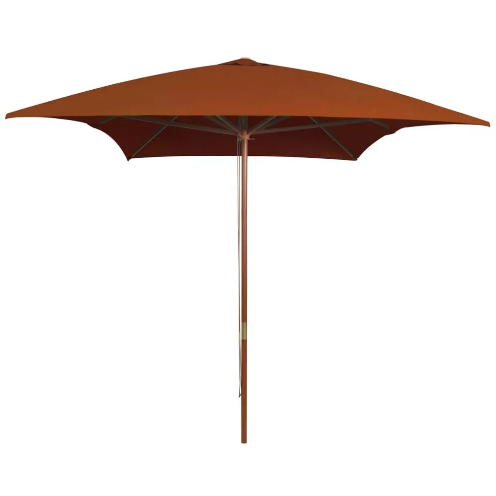 Parasol de jardin avec mât en bois terre cuite 200x300 cm