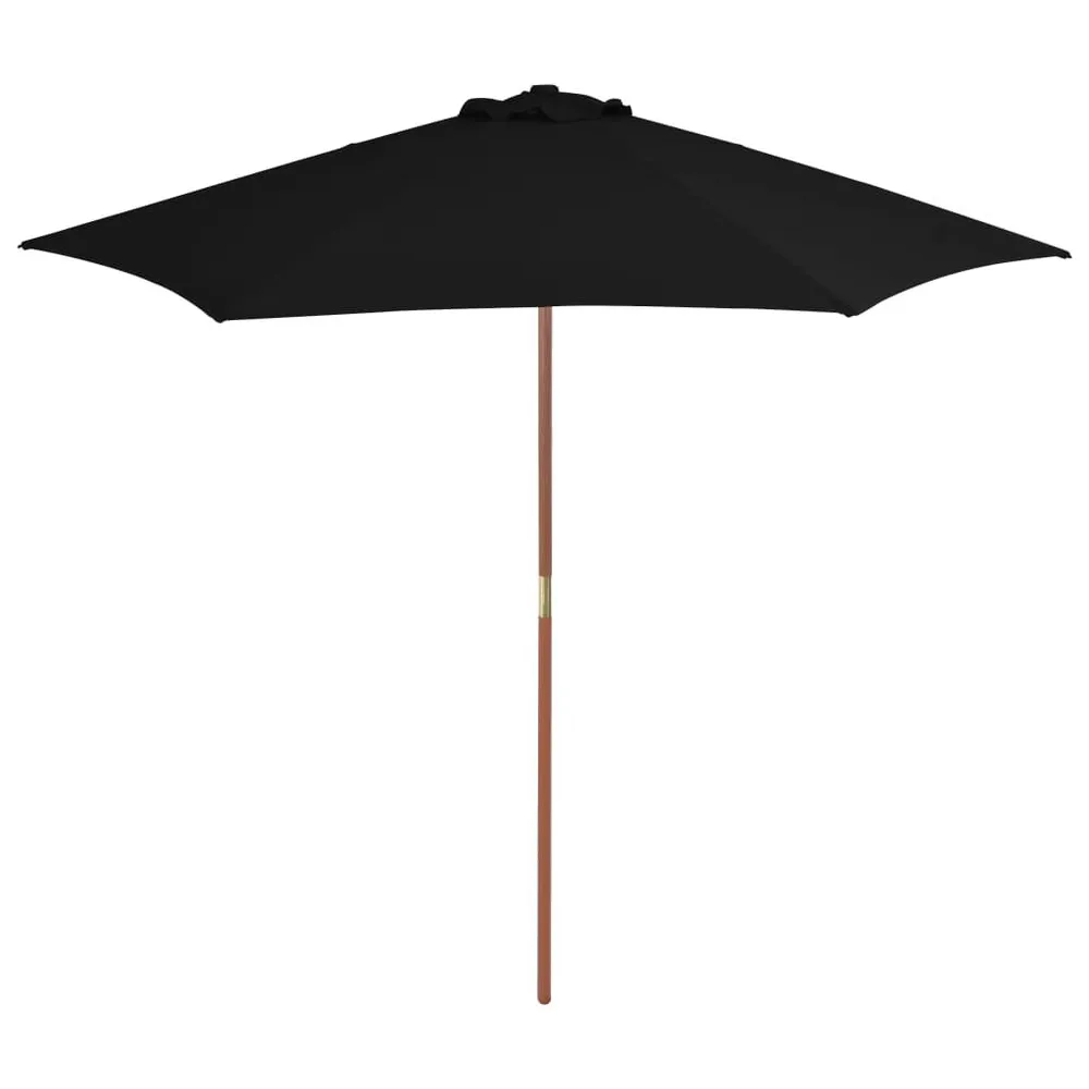 Parasol de jardin avec mât en bois noir 270 cm