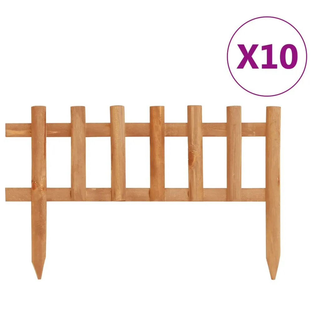 Bordure de jardin 10 pcs Bois de sapin 4,4 m