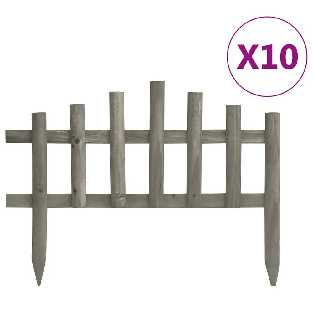 Bordure de jardin 10 pcs Bois de sapin 4,4 m