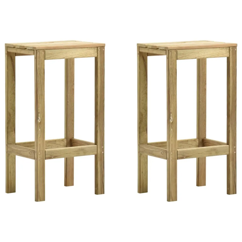 Tabourets de bar de jardin lot de 2 Bois de pin imprégné