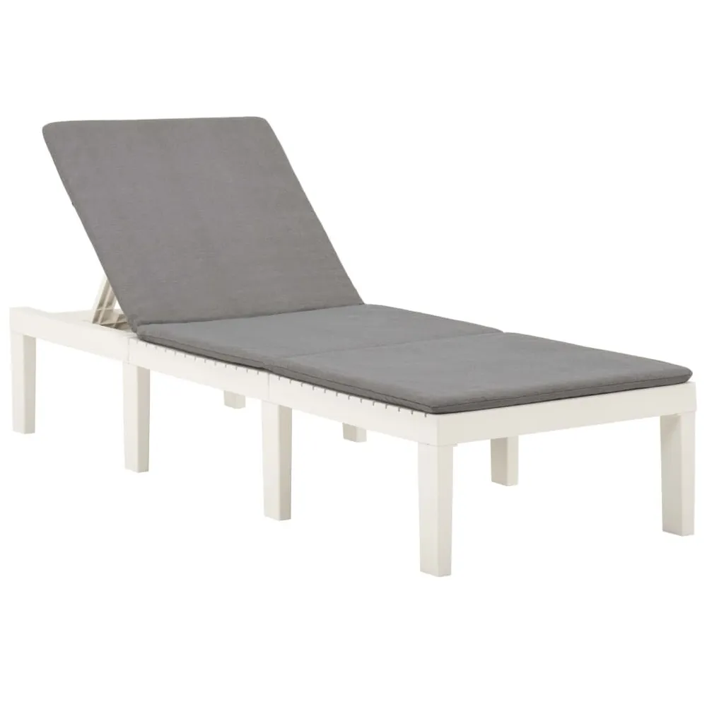 Chaise longue avec coussin Plastique Blanc