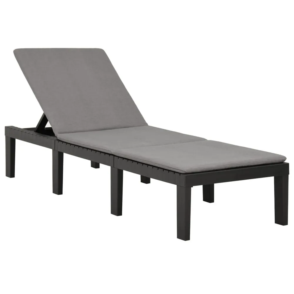 Chaise longue avec coussin Plastique Anthracite