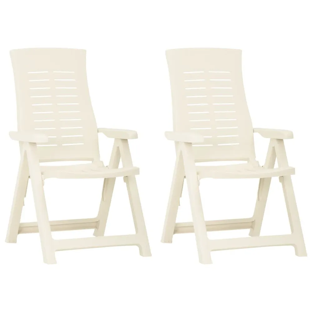 Chaises inclinables de jardin lot de 2 Plastique Blanc