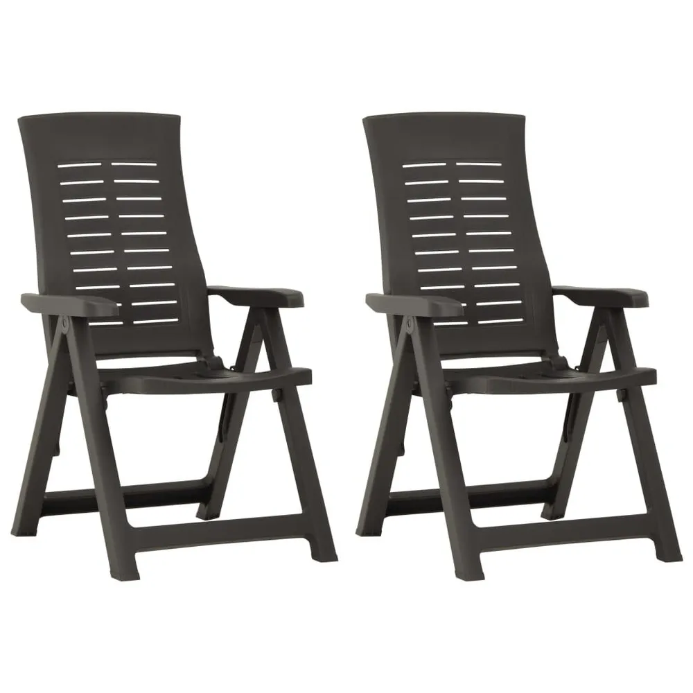 Chaises inclinables de jardin lot de 2 Plastique Anthracite