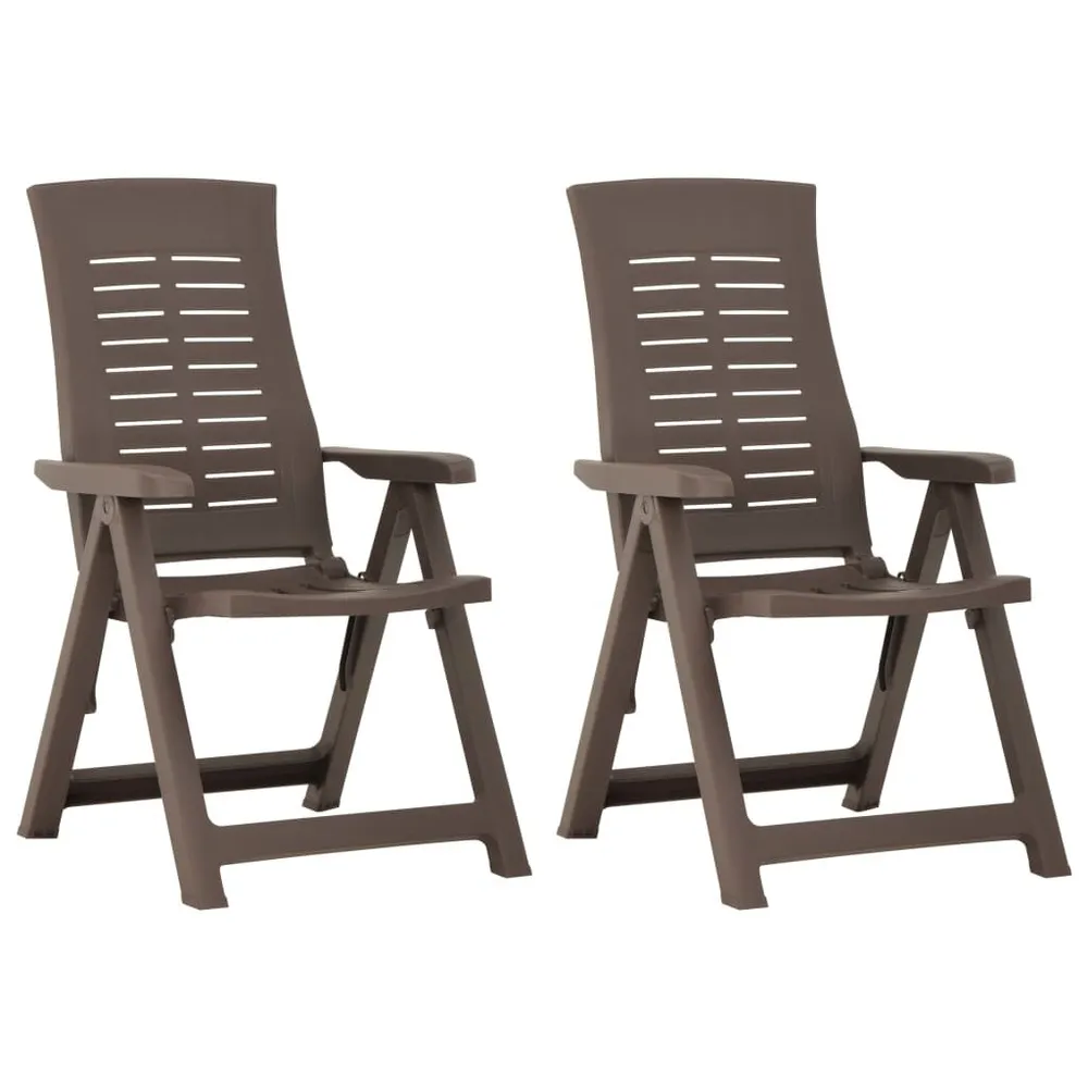 Chaises inclinables de jardin lot de 2 Plastique Moka