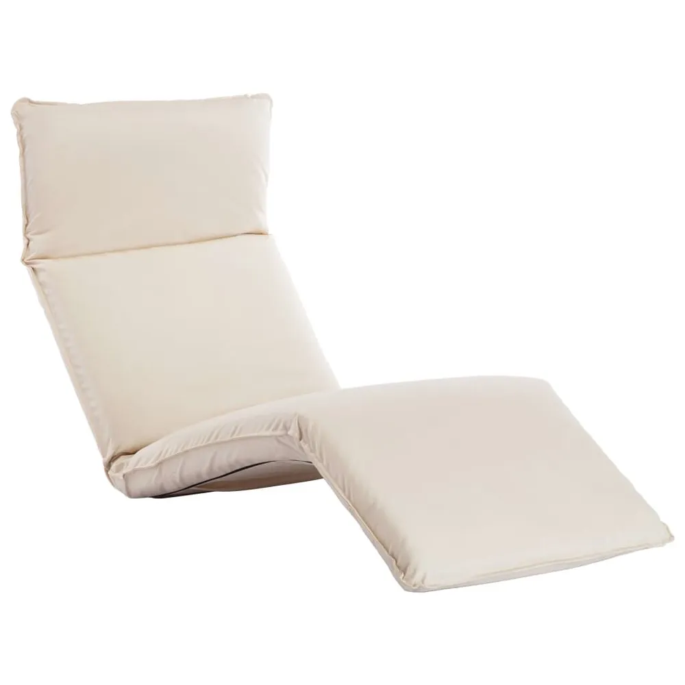 Chaise longue pliable Tissu Oxford Blanc crème