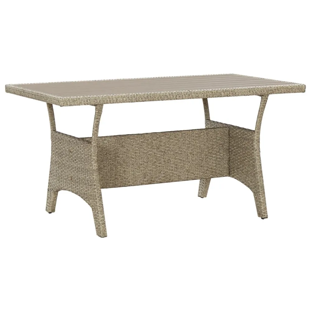 Table de jardin Gris 120x70x66 cm Résine tressée