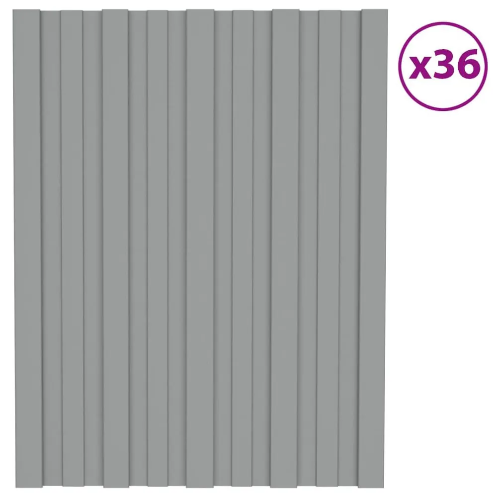 Panneaux de toiture 36 pcs Acier galvanisé Gris 60x45 cm