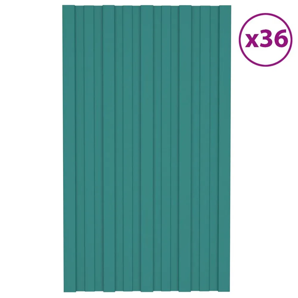 Panneaux de toiture 36 pcs Acier galvanisé Vert 80x45 cm