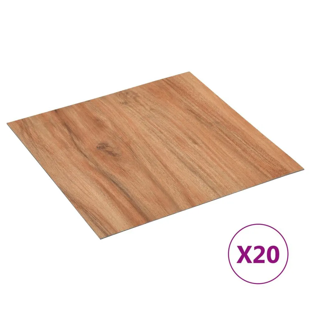 Planches plancher autoadhésives 20 pcs PVC 1,86 m² naturel