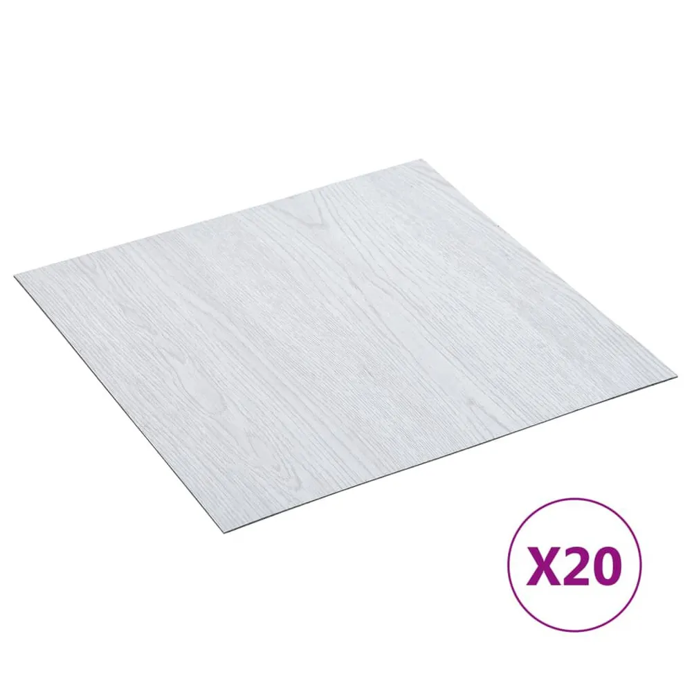 Dalles de plancher autoadhésives 20 pcs PVC 1,86 m² blanc