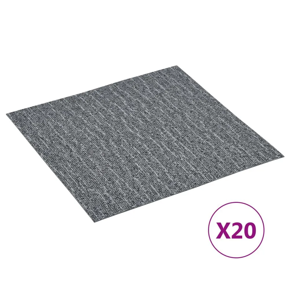 Dalles de plancher autoadhésives 20 pcs PVC 1,86 m² gris