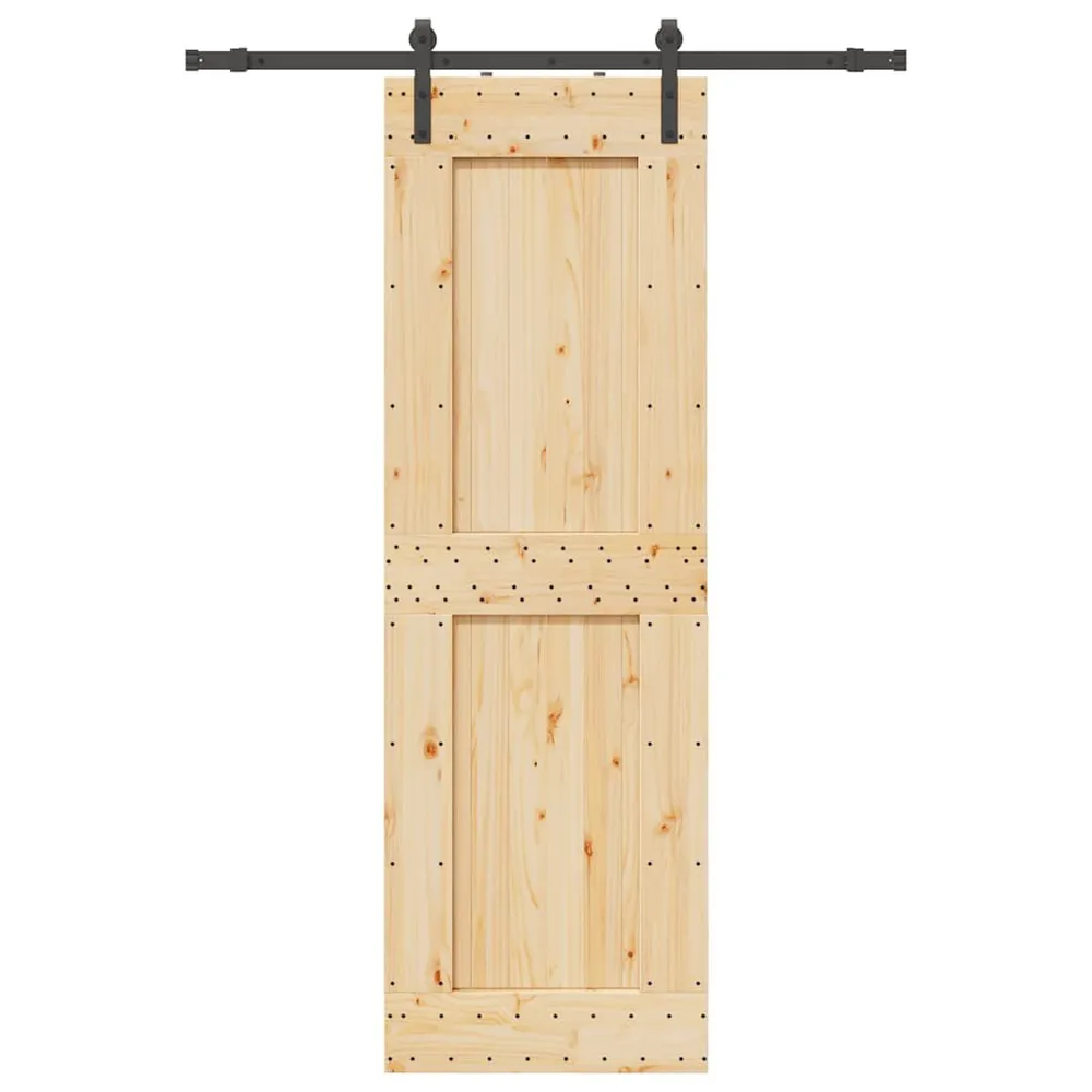 Porte coulissante et kit de quincaillerie 70x210 cm pin massif