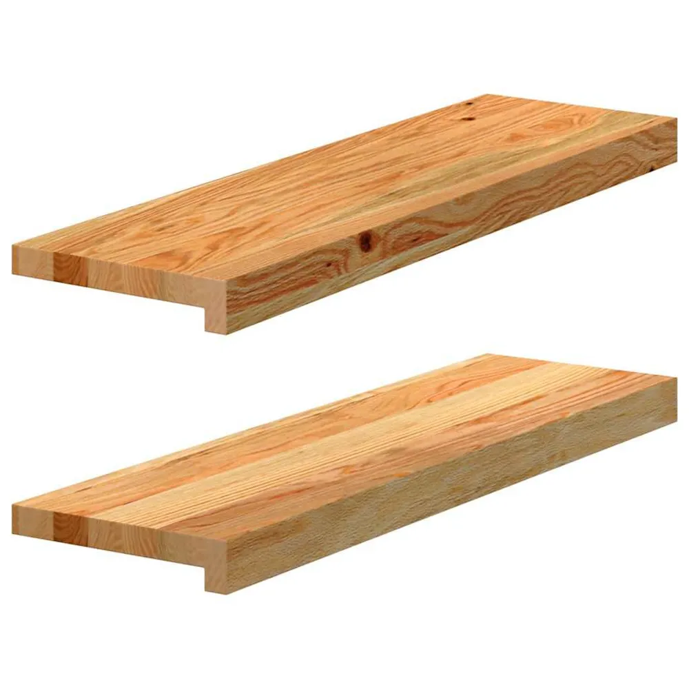 Appuis de fenêtre 2 pcs marron évident bois de chêne massif