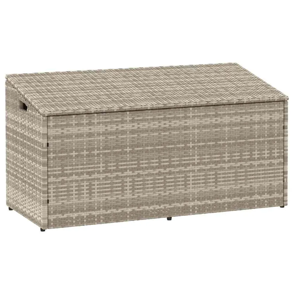 Boîte de rangement de jardin gris évident 110x50x58 cm rotin