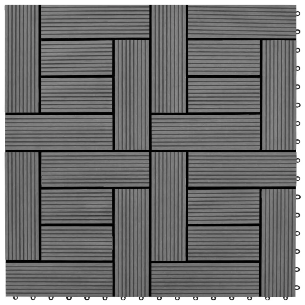 Carreaux de terrasse 30x30 cm 11 pcs Gris WPC 1 m2