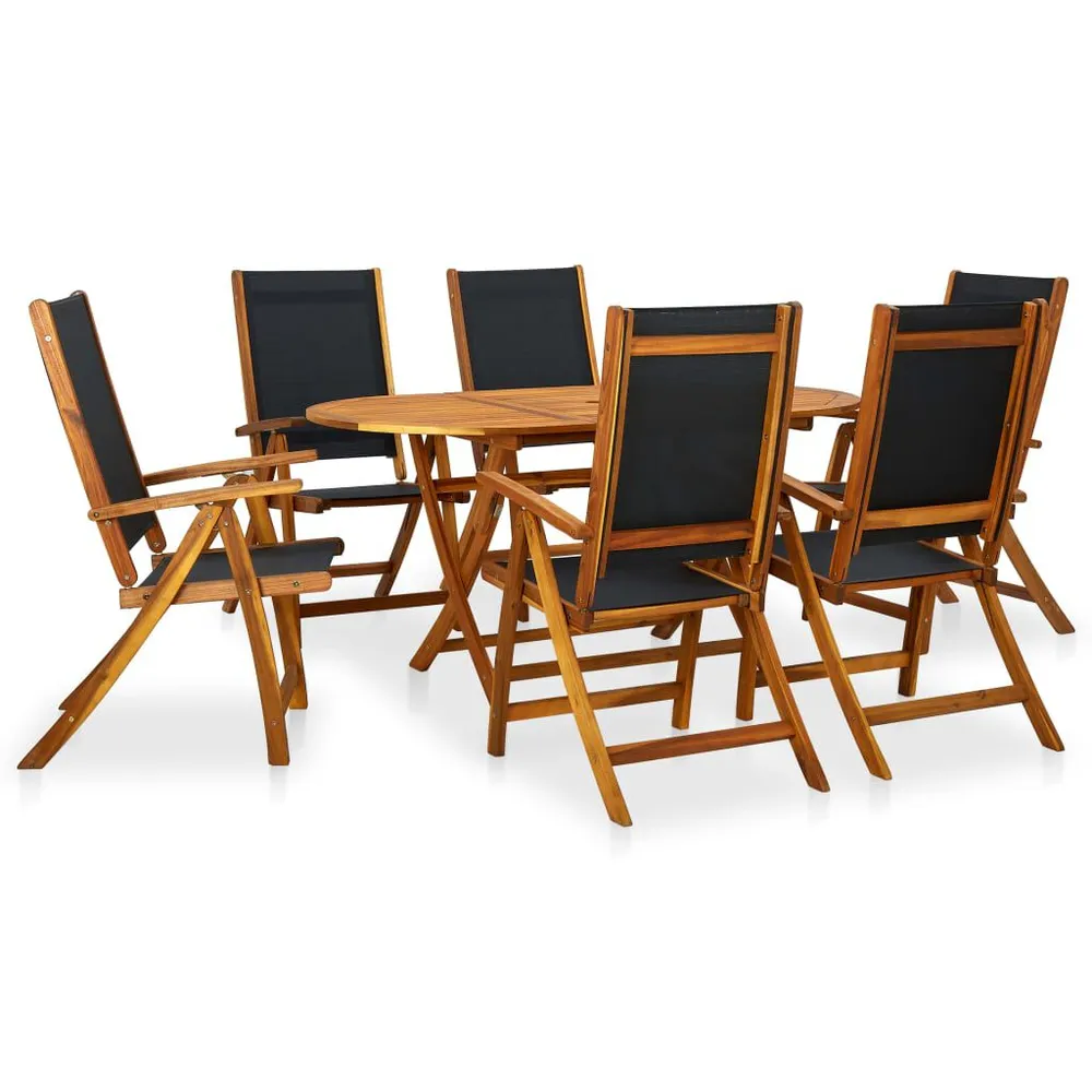 Ensemble à manger d'extérieur 7 pcs Bois d'acacia solide