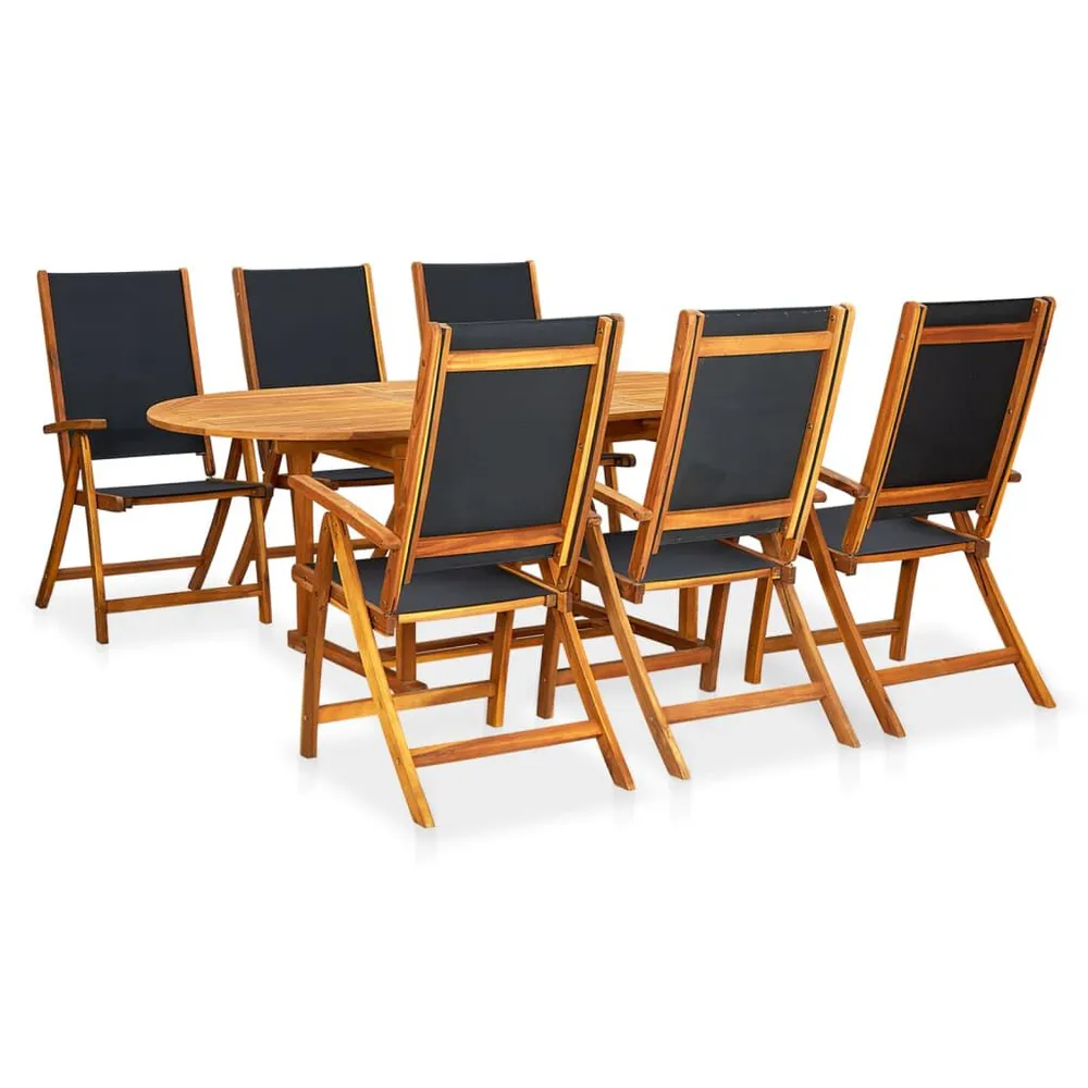 Ensemble à manger d'extérieur 7 pcs Bois d'acacia solide