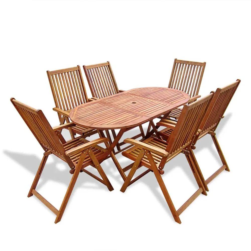 Ensemble à manger d'extérieur 7 pcs Bois d'acacia solide