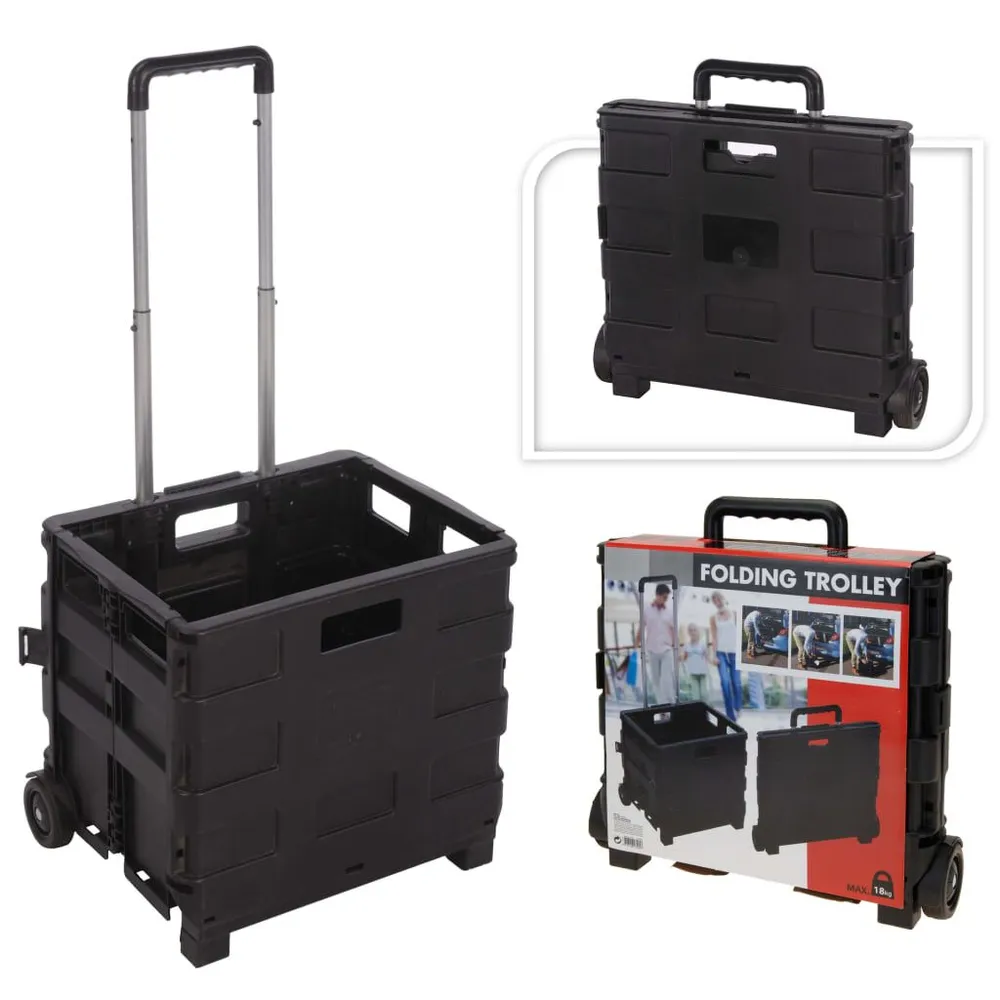 H&S Collection Chariot Aluminium avec caisse pliante PP