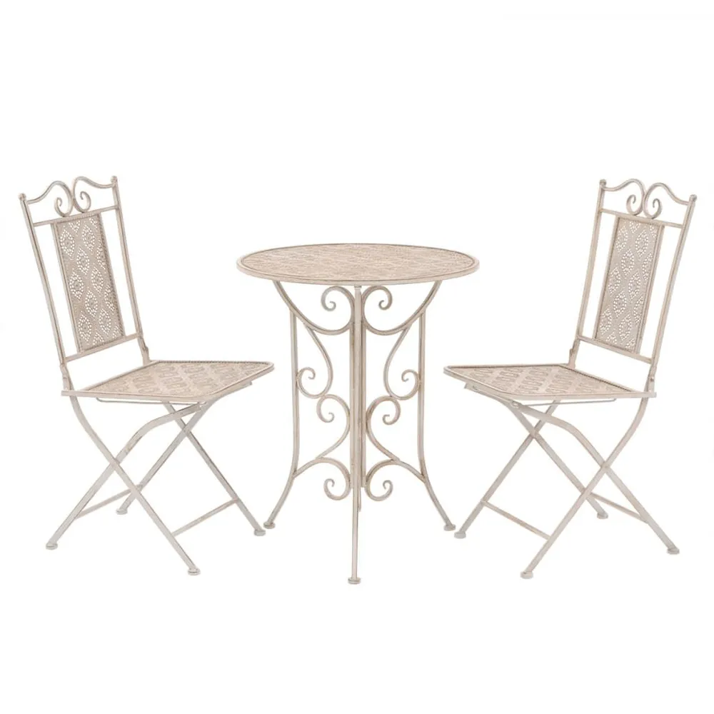 Mobilier de bistro 3 pcs Acier Blanc