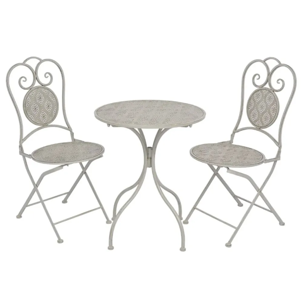 Mobilier de bistro 3 pcs Acier Gris