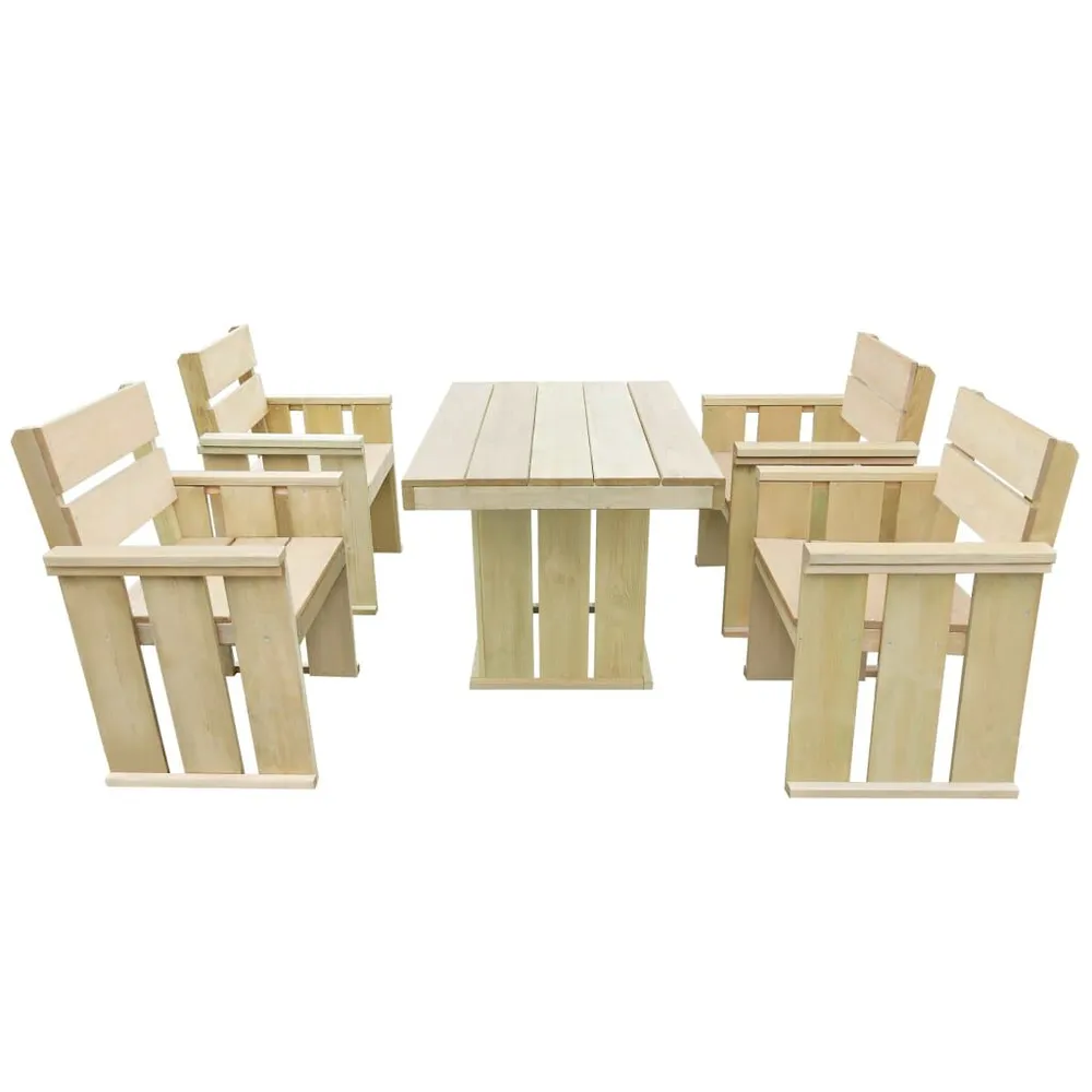 Ensemble à manger d'extérieur 5 pcs Bois de pin imprégné