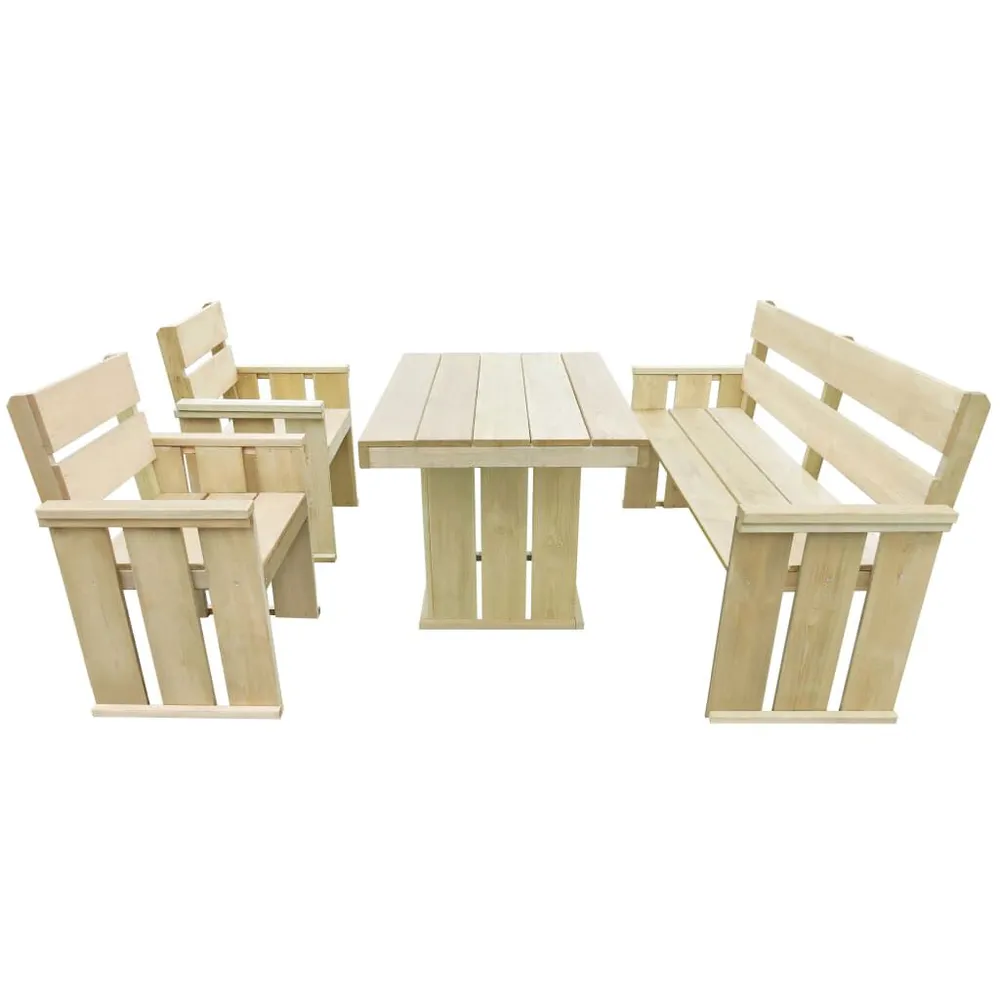 Ensemble à manger d'extérieur 4 pcs Bois de pin imprégné