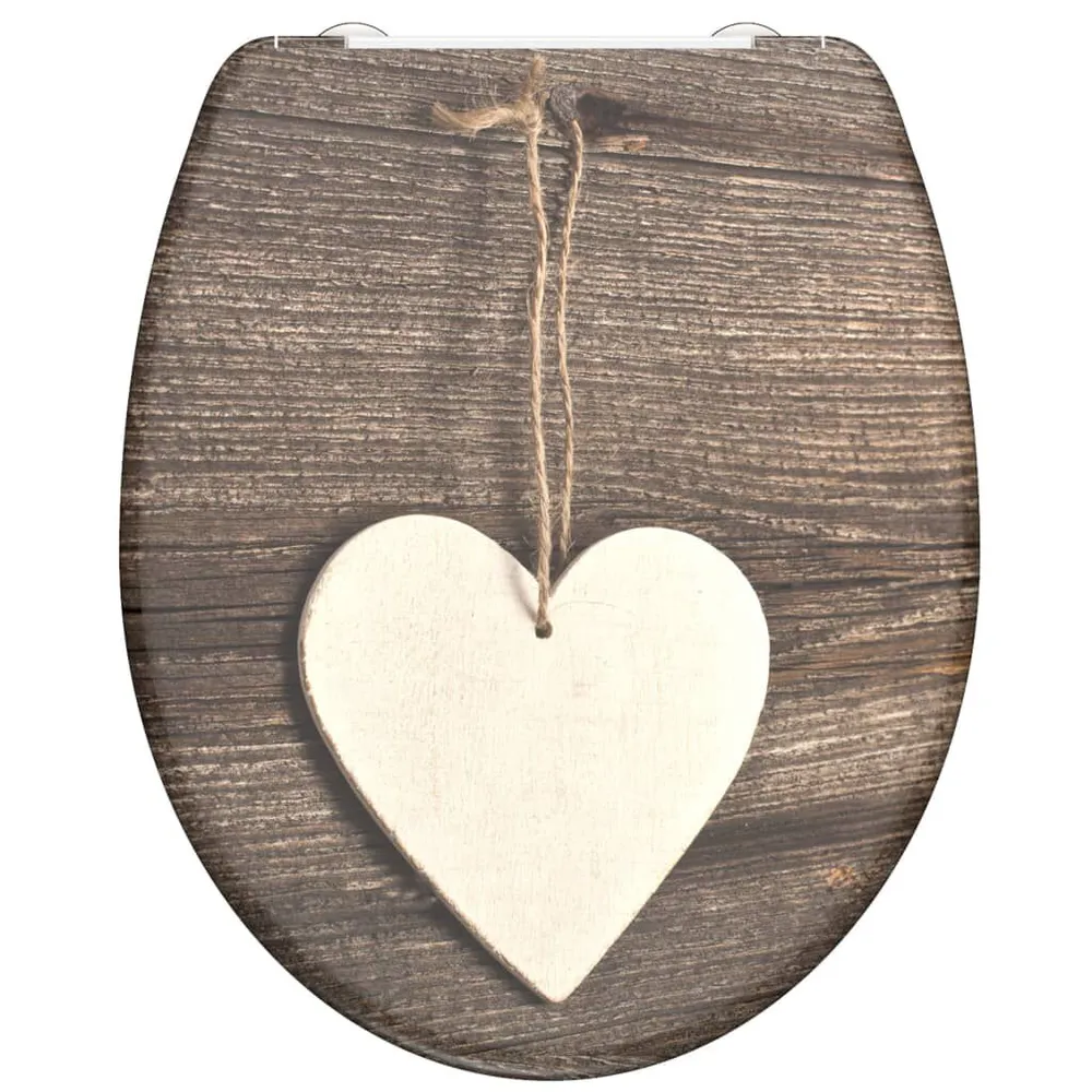 SCHÜTTE Siège de toilette avec fermeture en douceur WOOD HEART imprimé