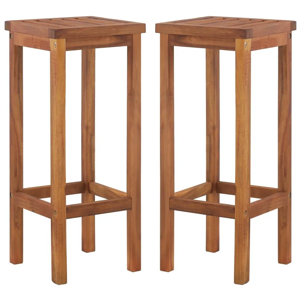 Tabourets de bar lot de 2 bois d'acacia massif