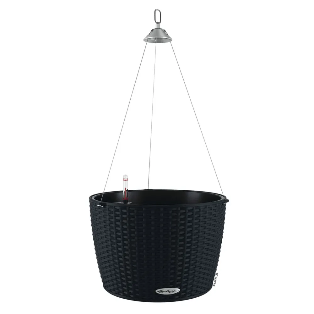 LECHUZA Jardinière suspendue NIDO Cottage 35 ALL-IN-ONE Noir graphite