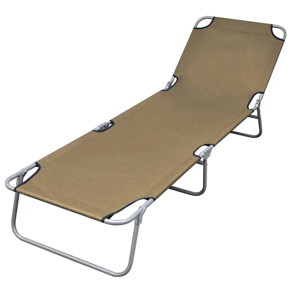 Chaise longue pliable avec dossier réglable Taupe