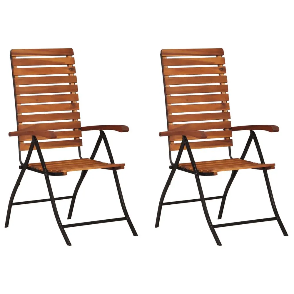 Chaises inclinables de jardin lot de 2 Bois solide d'acacia