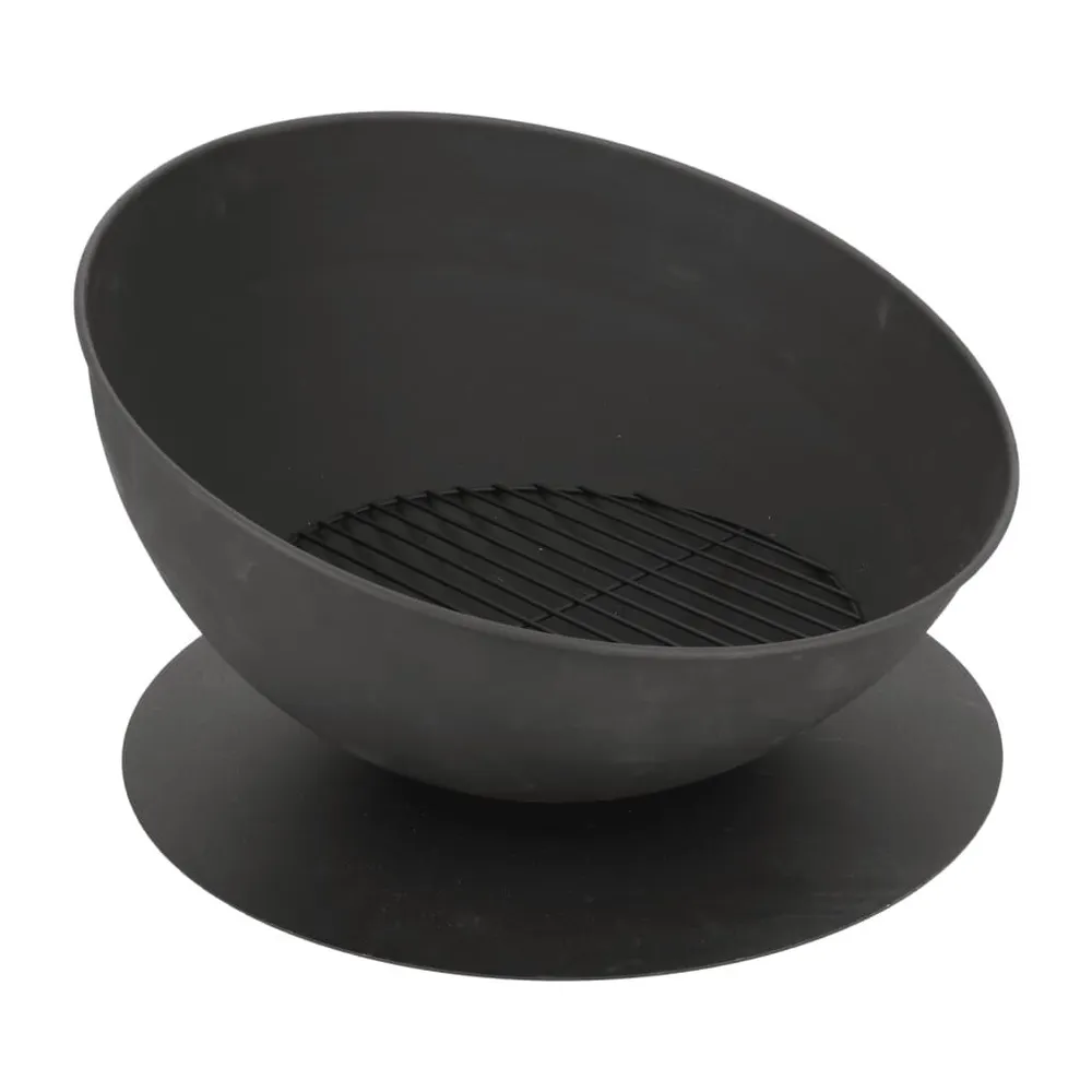 Esschert Design Bol de feu incliné sur disque Noir