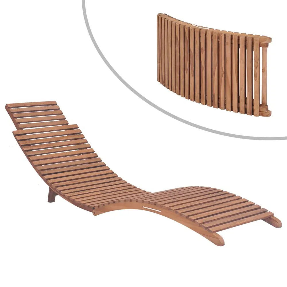 Chaise longue pliable Bois de teck solide