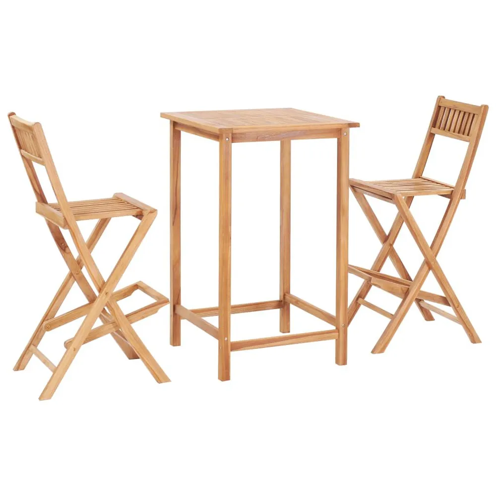 Ensemble de bar 3 pcs Bois de teck solide