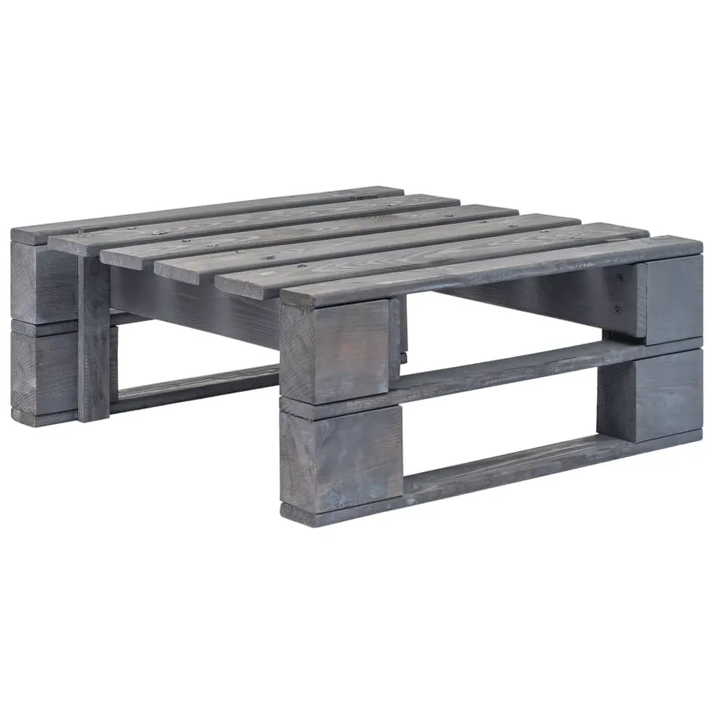 Repose-pied palette de jardin bois gris