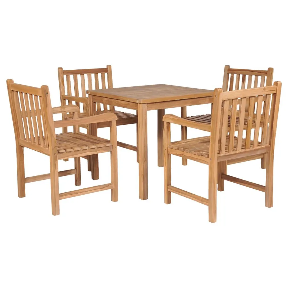 Ensemble à manger d'extérieur 5pcs Bois solide de teck