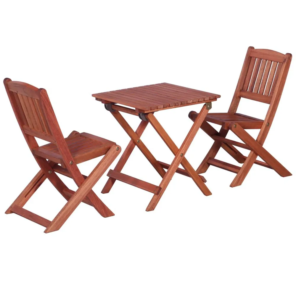 Ensemble de bistro 3 pcs pour enfants Bois d'eucalyptus solide